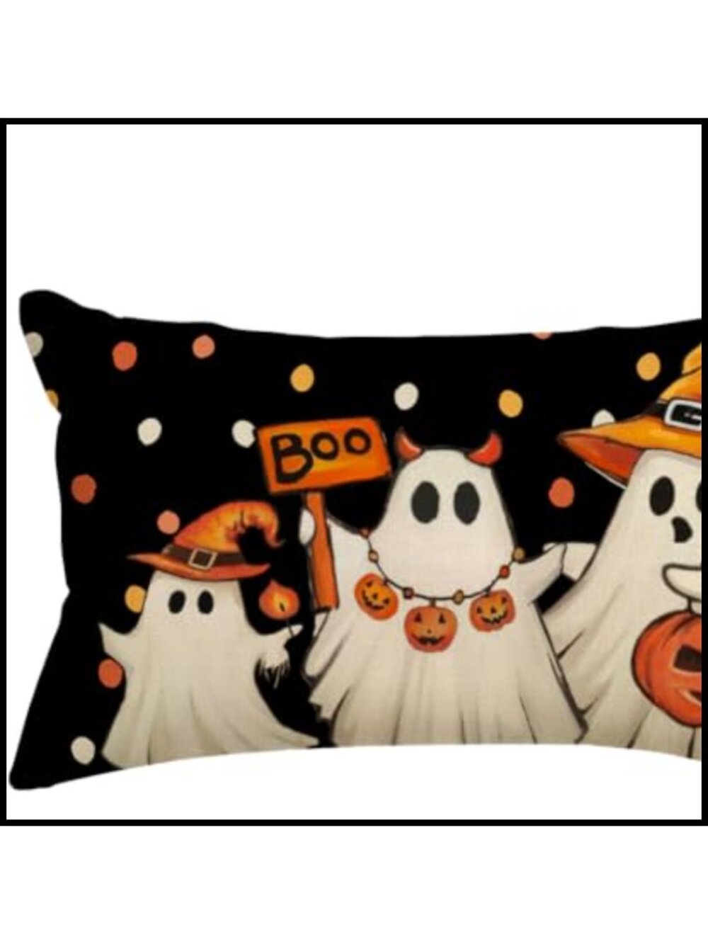 Halloween Ghost Pumpkin 12x20 Lumbar Pillow Cover Polyester Farmhouse